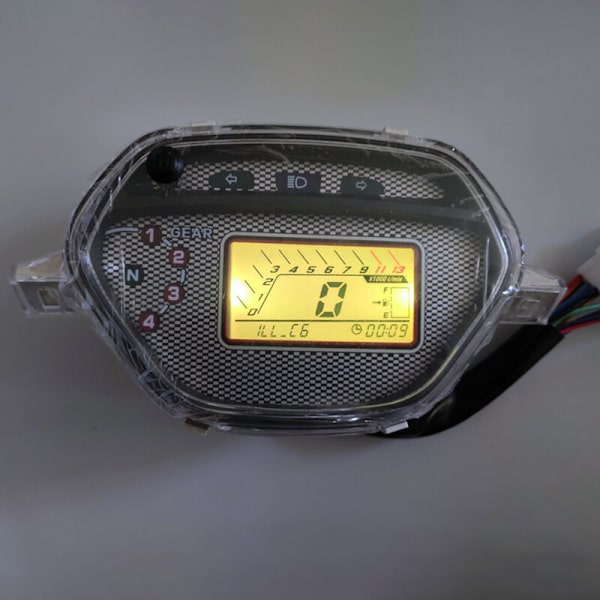 7-färgad bakgrundsbelyst LCD-hastighetsmätare, varvräknare för Cd110 Racing Digitalmätare