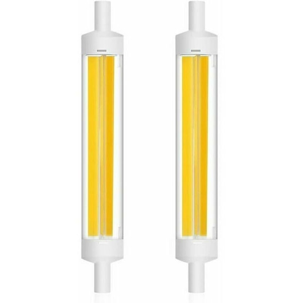 R7S 15W 118mm COB LED Pære Lineær Filament 360 Grader J118 Spotlight Lampe 1200LM Ækvivalent til 120W Halogen Pære Varmt Hvid (2700K-3000K) (Pakke med 2)
