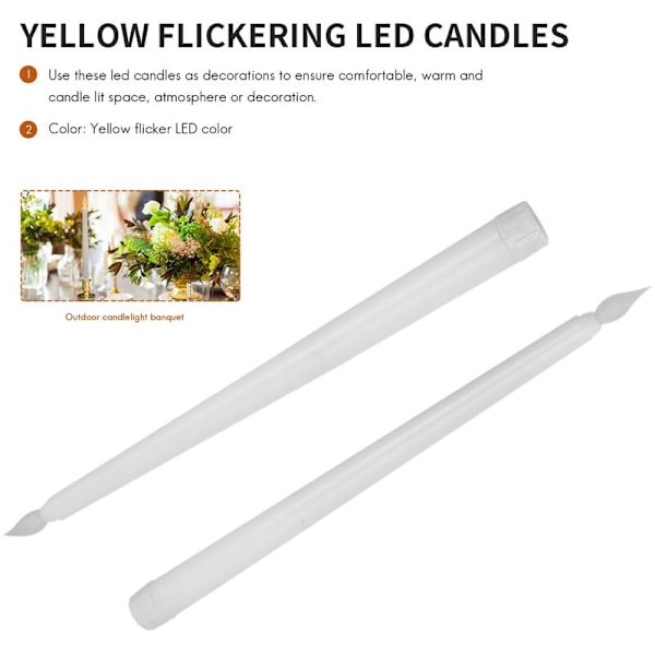 6 stk LED Koniske Lys for Middag, Flimrende Flammeløse Koniske Batteridrevne Borddekking Bryllup Bursdager