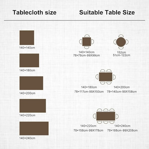Linne-Bomulls Rektangulär Duk Grå Bordduk Linne 140x220 cm Elegant Bordduk Rektangel för Hemmatsal Matrum Köksbord Dekoration
