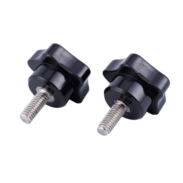 M6 x 15mm Han-gevind Stjernehoved Låsegreb Sort 6 stk