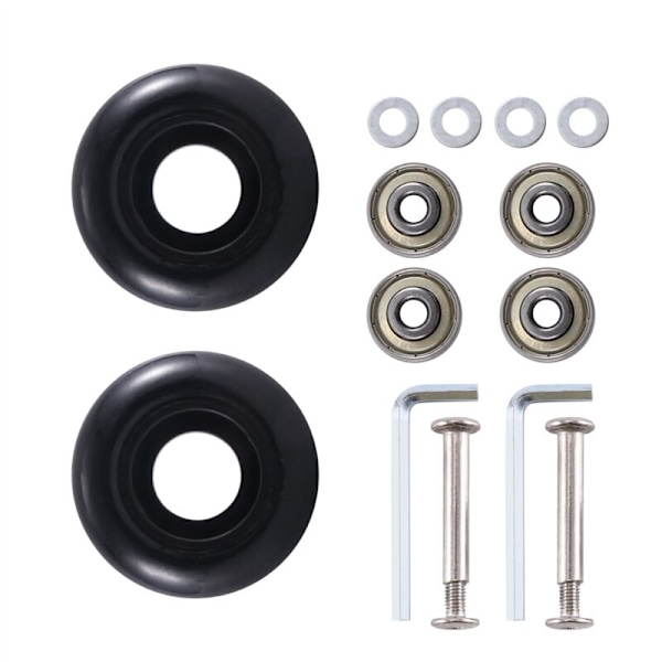 45mm x 19mm Bagagekuffert Udskiftningshjul PU Drejehjul med 6mm Stål Reparationssæt