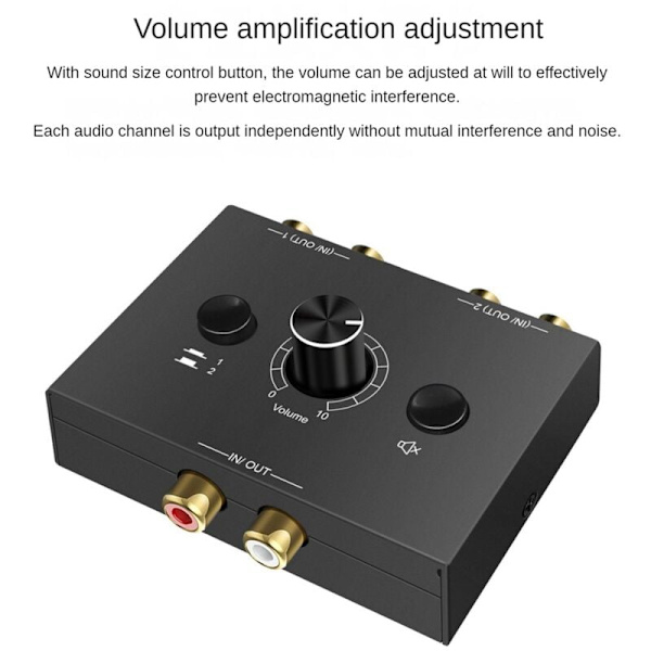 2 i 1 ud Hurtig Audio Switcher Volumenstyring til Multi-Enhed Forbindelse Skift