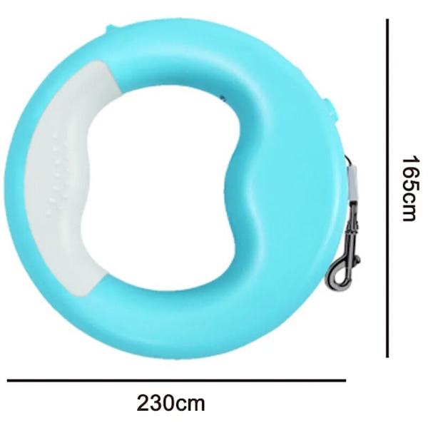 Justerbar Hundeleie, 3M Teleskopisk Hundeleie med LED-lommelykt, for Små og Mellomstore Hunder, Maksvekt opptil 20 kg, 360° Tangle-Free, Håndfri
