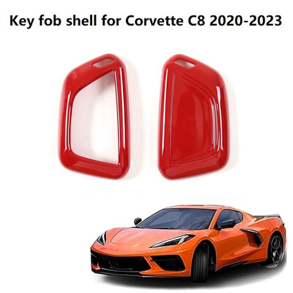 C8 2020-2023 Nyckelbricka Fodral Skyddsskal, Tillbehör (Röd)
