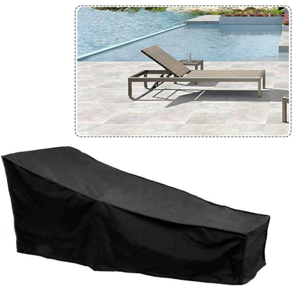 Utomhus Deck Chair Cover - Skyddande Cover för Solstol Anti-UV/Anti-Vind/Vattentät 210d Oxford Tyg Trädgård Deckchair Cover 200x68x40-70cm Bl
