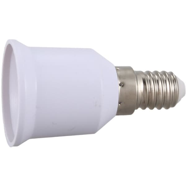 5 stk LED-pærebase E14 til E27 konverteradapter, hvit