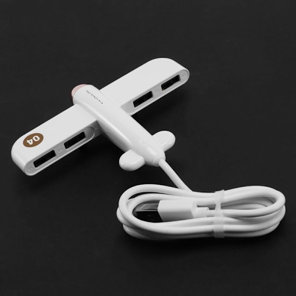 USB 2.0 Hub 4 Porte Konnektor Splitter Adapter U Disk Socket Fly Model Desktop Gadgets Hvid