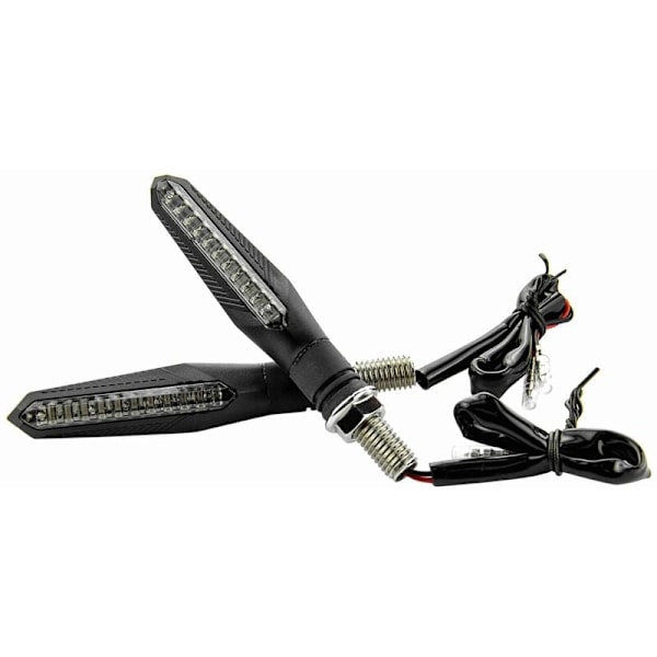 2 stk. Universal motorsykkel modifisert blinklys 12V Streamer Blinkers 12LED Scooter