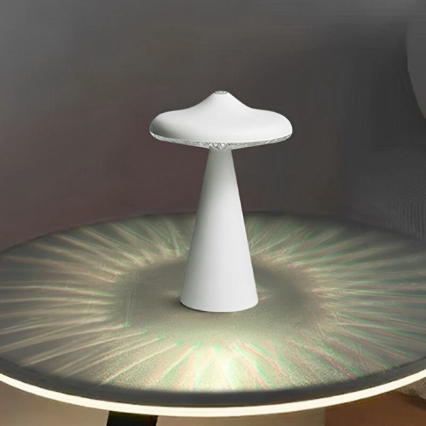 Sopplampe UFO Atmosfære Projektorlampe Dekorasjon Sengelampe Soverom Bordlampe LED Nattlys Svart