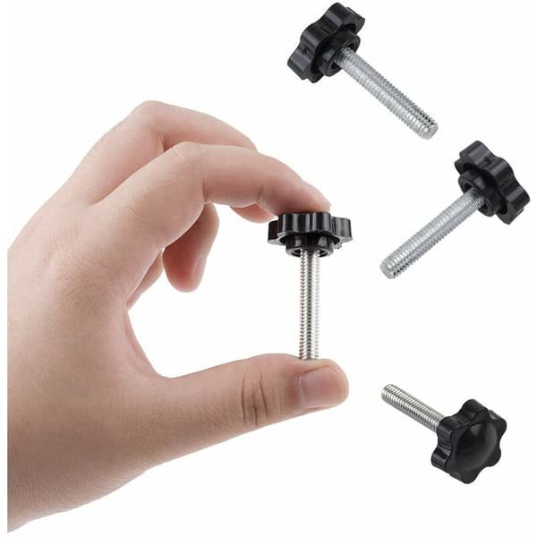 10-pack M6x30mm vingmutter, plaststjärna räfflad vingmutter klämskruv