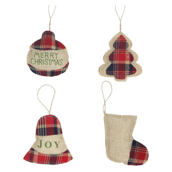 Andra juldekorationer Bulk Burlap Julpynt Roliga och unika Mini Julgransprydnader Rustika Julpynt（Jul Linne