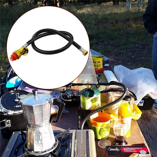 26 tommers propan-butan gass bærbar campingkomfyr erstatningsregulator med slange konverterer til 1 LB engangsflaske