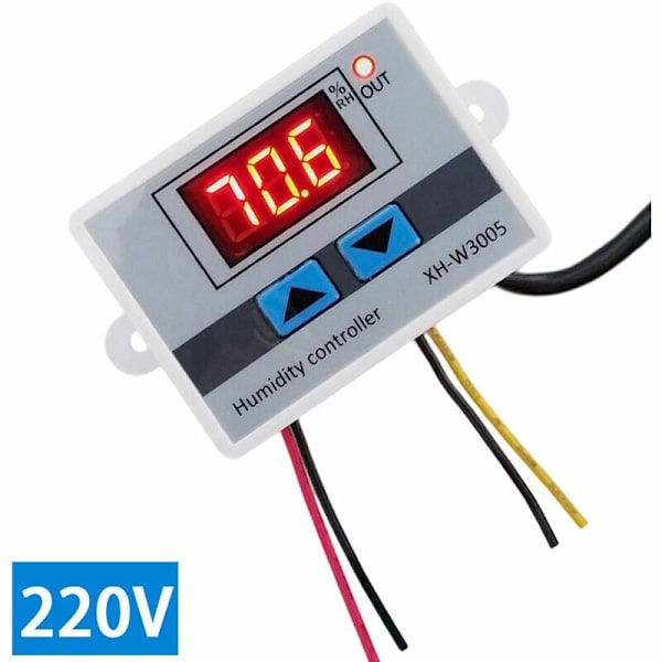 Digital fugtighedskontrol med display, fugtighedskontrolinstrument, fugtighedskontrolswitch, befugtning, affugtning, konstant fugtighedskontrol, 22