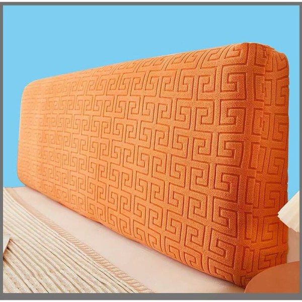 Huvudgavelöverdrag Stretch Vadderat Huvudgavelöverdrag Tvättbart Dammskydd Spandex Skyddande Överdrag för Enkelsäng Dubbelsäng King Size Sängar (Färg: A-Orange, Storlek