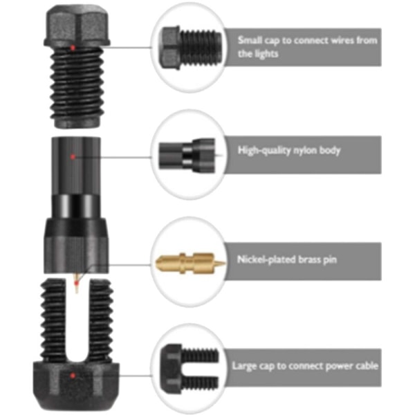 20 stk. 12-18 Gauge Lavspændingslandskabskabelforbindelseskonnektorer til LED-haveprojektører