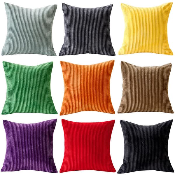 Set med 2 kuddfodral 45x45cm Sammet Gult Kuddfodral