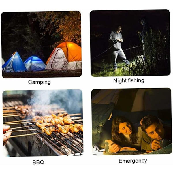LED-campinglampa, campinglykta, färgglad silikon tält hopfällbar uppladdningsbar nattlampa nödlampa för camping vandring tält, solig