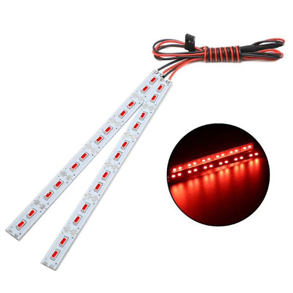24 LED-chassi-ljuslist i metall, 6 V, för 1/10 1/8 RC-bil, röd