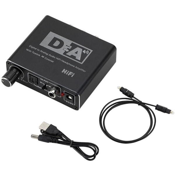 Digital til Analog Lydkonverter Fiberoptisk for Koaksialt Signal til RCA R/L SPDIF Lyddekoder ATV DAC Forsterker