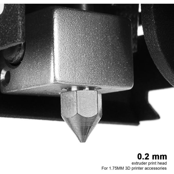 2 stk. 0,2 mm 3D-printer MK8 ekstruder messingdyse printhoveder til MK8