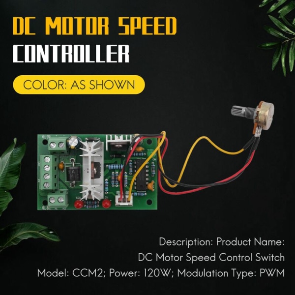 12V 24V 30V 120W PWM säädettävä tasavirtamoottorin nopeudensäädin CCM2