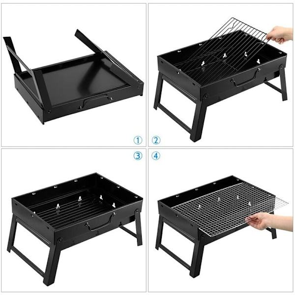 Kolgrill, Bärbar Kolgrill, Fällbar Lämplig för Utomhuscamping Grill, Grill, Stor