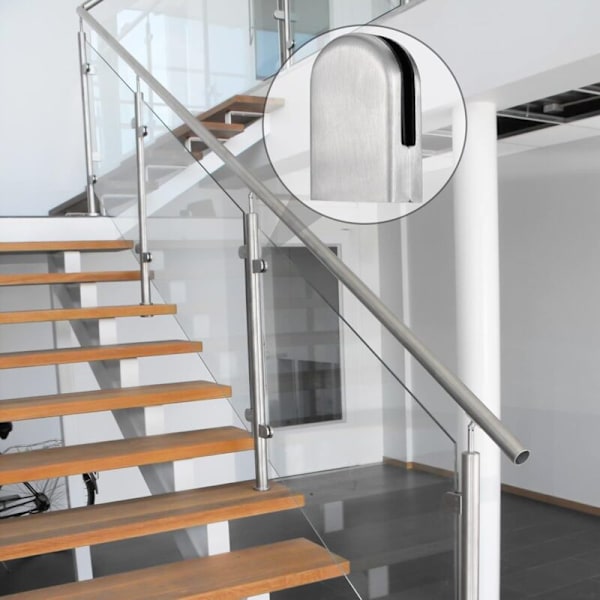 Glasklämma Rostfritt Stål Glasklämma 6-12mm Glasklämmor Justerbara Glasklämmor Platt Bakre Anslutning för Balustrade Trappräcke 6 Stycken