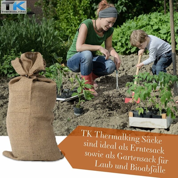 5 store burlap sække - byggeplads affaldssæk - kartoffel jute sæk - genanvendelig jule jute sæk (60x100 cm)