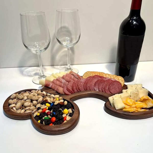 Forrettbrett 9,45 tommer, Unikt trebrett for ost og charcuterie, morsomt bestikk kjøkken vin kjøttfat