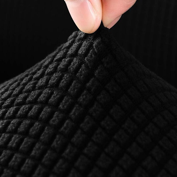 Jacquard Sofaovertræk 2 Elastisk Stræk Stræk Overtræk Lænestol Beskytter Vaskbart Sædeovertræk til Soveværelse Indretning -Sort