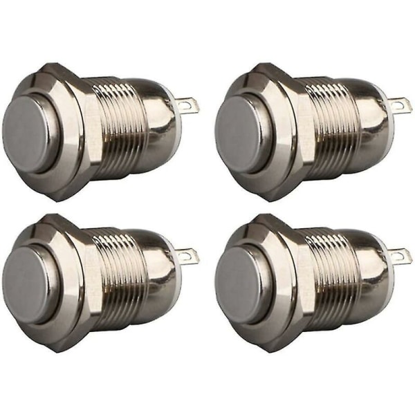 4 Momentary Push Button Vanntett Rustfritt Stål Trykknappbrytere