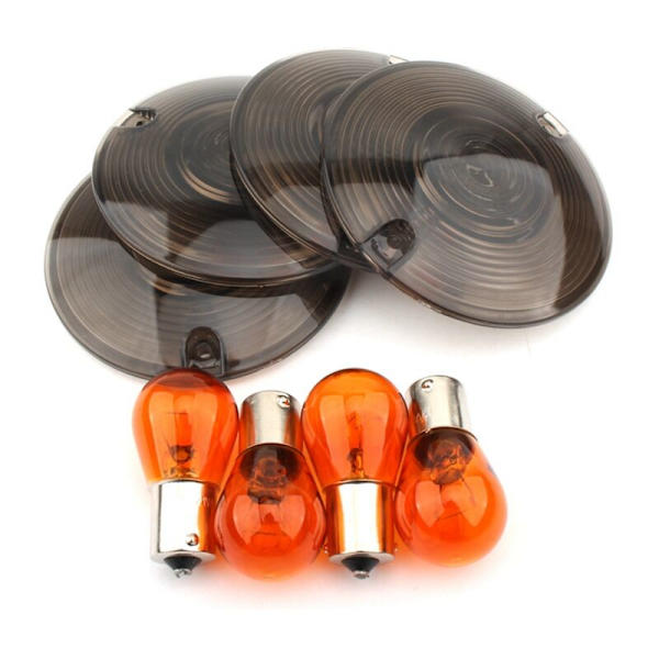 4 st motorcykel blinkers i kolfiber med lampor för Touring Glide Road FLHT FLST FLTR