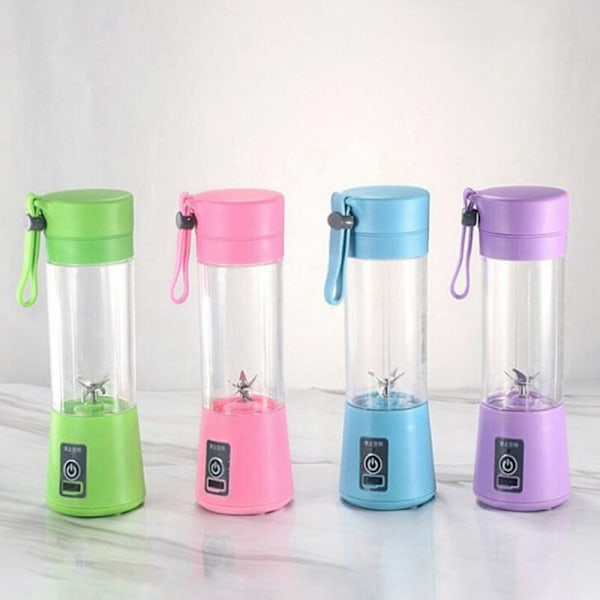 Kannettava USB-virtalähdeinen mehukone, blenderi, smoothie-tehosekoitin, kupi toimistoon, piknikille, violetti