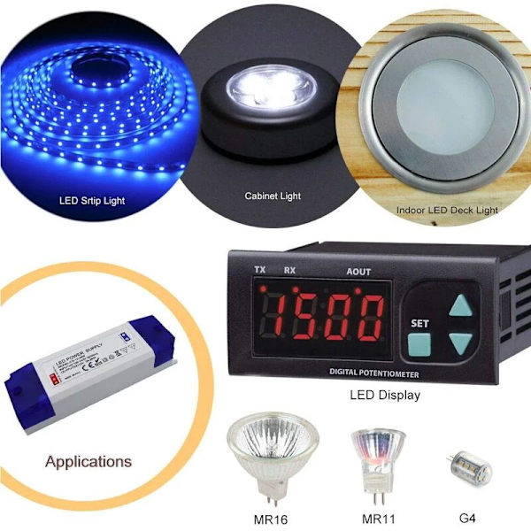 12V LED-transformator, 230V till 12V LED-transformator, 0-36W LED-transformatordrivrutin, konstant spänningsförsörjning för under skåpbelysning, LED-remsa