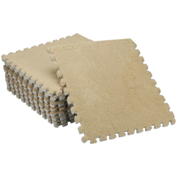 10 stk Interlocking skummatte gulvteppe Fluffy teppefliser for barn - for barnerom, barnehage, lekerom