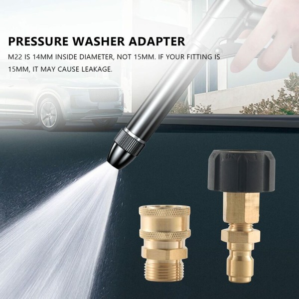 Adapterset för högtryckstvätt, M22 14 mm vridbar M22 metrisk koppling, M22-14 vridbar + 3/8 tum plugg, 3/8 tum koppling + M22 hanadapterset, 5000 PSI