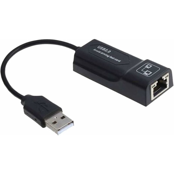 PC USB2.0 Ethernet-adapter, bærbar kort USB LAN-nettverkskort til RJ45-nettverksadapter USB til RJ45 10/100 Mbps