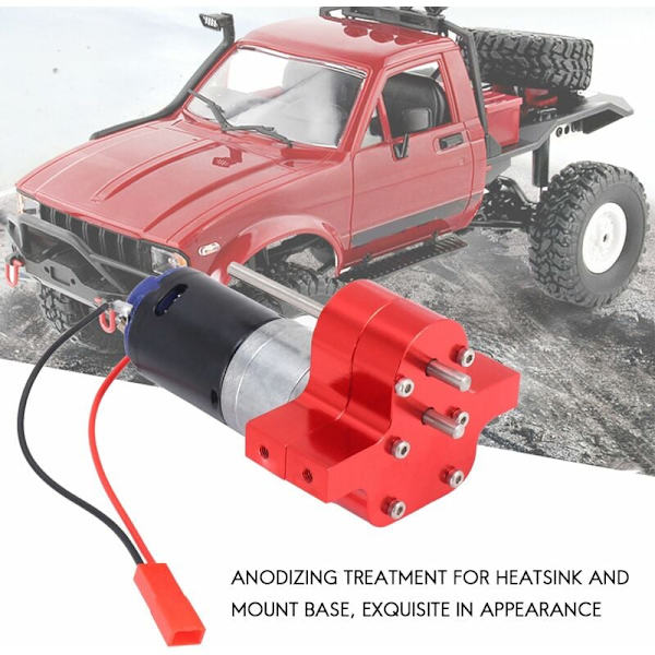 Metallväxellåda 370 Motor med drivaxel Uppgraderingstillbehör för C14 C24 B24 B36 MN D90 MN99S RC Bil, Röd