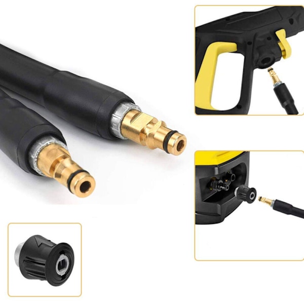 10m högtrycksslang förlängningsslang för Karcher K-serie högtryckstvätt K2 K3 K4 K5 K6 K7 Click Plug snabbkoppling (10m)