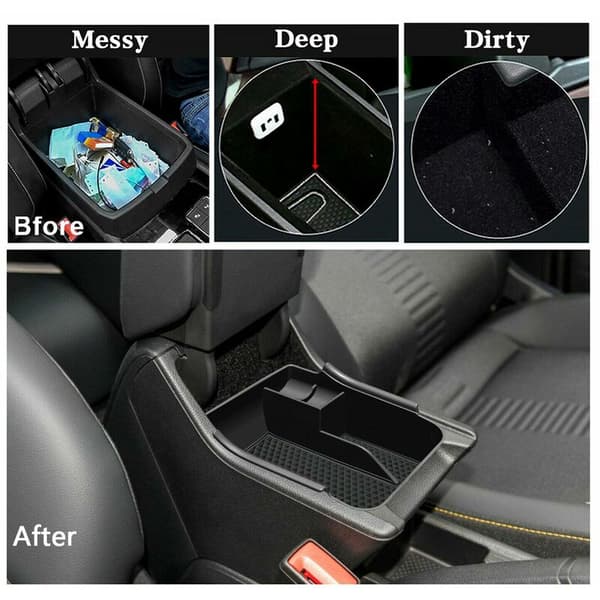 Armlænslagerboks til MK6 2018 2019 2020 Central Control Container Box Auto Interior Organizer Biltilbehør