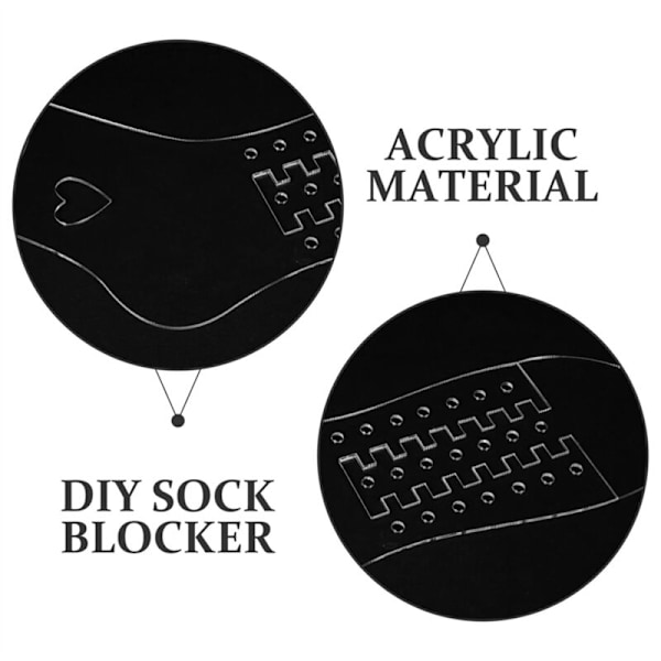 2 st Sock Blockers för Stickning, Justerbar Akryl Sock Mall Vävd Låg Display Form
