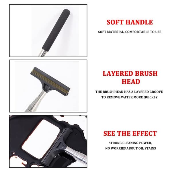 2X Retractable Car Rearview Mirror Wiper Adjustable Brush with Layered Head