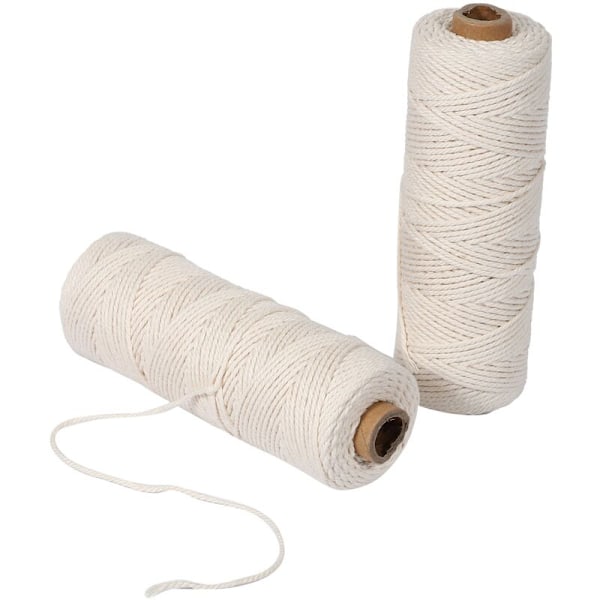2 rullar 2 mm 100 meter för packning DIY-hantverk, hållbart rep för trädgårdsarbete