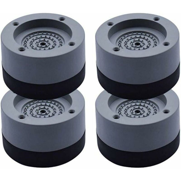 Vibrationsdæmper, sæt med 4, Anti-vibrationsmåtte, Vibrationsdæmper til vaskemaskiner og tørretumblere, 4 cm (Grå, 4 cm)-