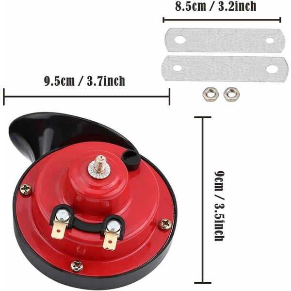Universal sneglelufthorn 2 stk. 300db højt horn 12V kompatibel vandtæt elektrisk horn - 2 stk.