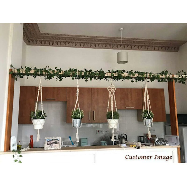 Växthängare, 4 stycken inomhus- och utomhusväxthängare, Boho-stil hängande blomkruka för trädgårdsdekoration, vägg- och inredningsdekoration