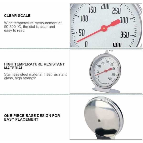 Ugnstermometer Temperatur Kyl Spärrdelar Indikator Instant Läs Termometer Rostfritt Stål Sond Håll Ratten Upp Stor Kaliber Kök Bakning
