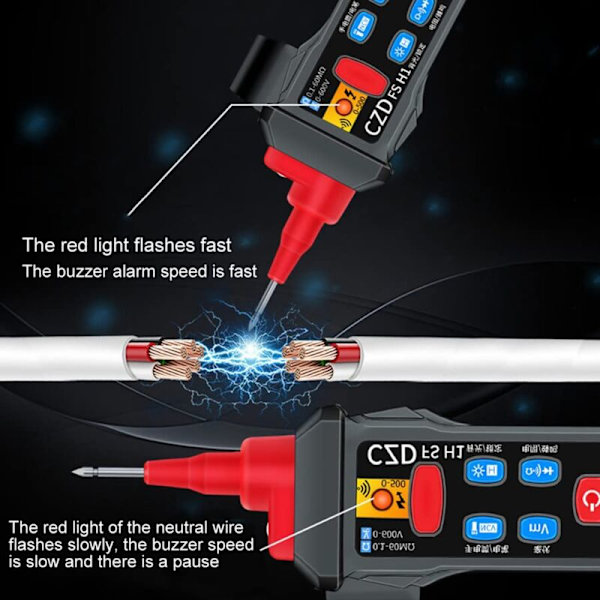 Digital Multimeter Pen Typ Elektrisk Testare AC/DC Spänning NCV Kontaktlös Voltmeter Ohm Ohm Resistans