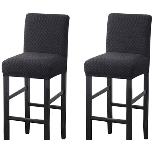 Återanvändbara Barstolsöverdrag för Pub, Stretchöverdrag, Avtagbara och Tvättsbara Matstolsöverdrag för Köket, Svart